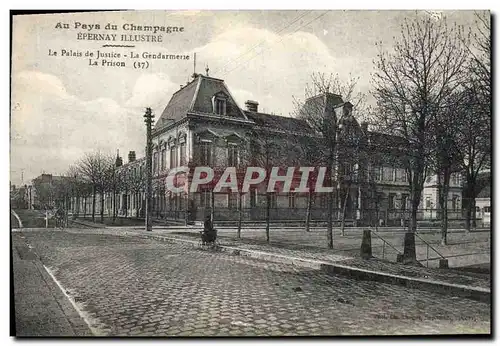 Cartes postales Au pays du Champagne Epernay illustree Le Palais de Justice La Gendarmerie La Prison