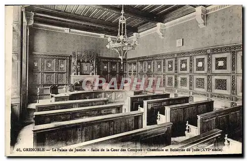 Ansichtskarte AK Grenoble Le Palais de Justice Salle de la cour des comptes Cheminee et boiserie de Jude (XVI sie