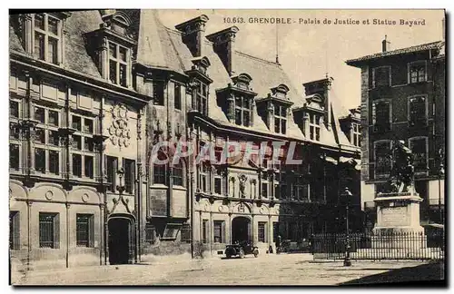 Cartes postales Grenoble Palais de Justice et Statue Bayard