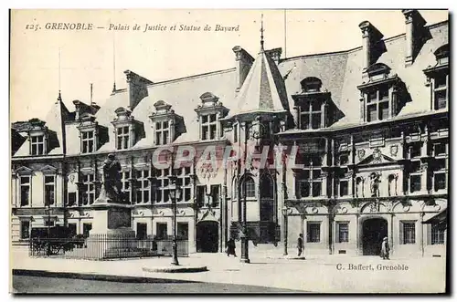 Cartes postales Grenoble Palais de Justice et Statue de Bayard