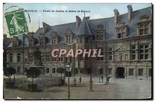 Cartes postales Grenoble Palais de Justice et Statue de Bayard