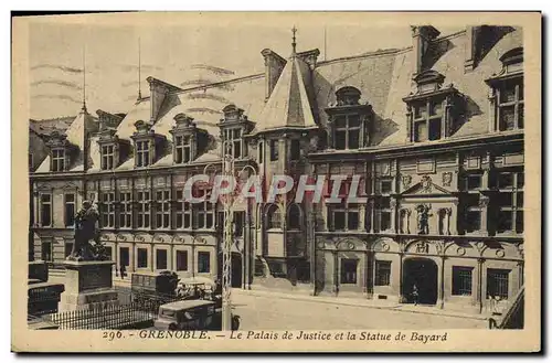 Cartes postales Grenoble Le Palais de Justice et la Statue de Bayard