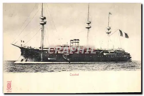 Cartes postales Bateau de Guerre Courbet