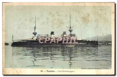 Ansichtskarte AK Bateau de Guerre Toulon Le Charlemagne