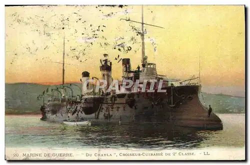 Ansichtskarte AK Bateau de Guerre Marine de Guerre Du Chayla croiseur cuirasse de 2 classe