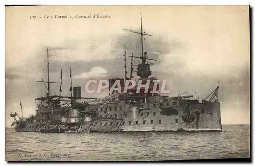 Ansichtskarte AK Bateau de Guerre Le Carnot Cuirasse d'Escadre