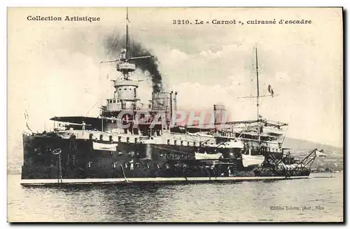 Cartes postales Bateau de Guerre Collection Artistique Le Carnot cuirasse d'escadre