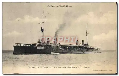Ansichtskarte AK Bateau de Guerre Collection Artistique Le Desaix croiseur cuirasse de 1er classe