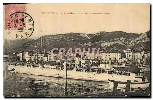 Cartes postales Bateau de Guerre Toulon Le Petit Rang Le Dard contre torpilleur