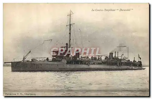 Cartes postales Bateau de Guerre Le contre torpilleur Durandal