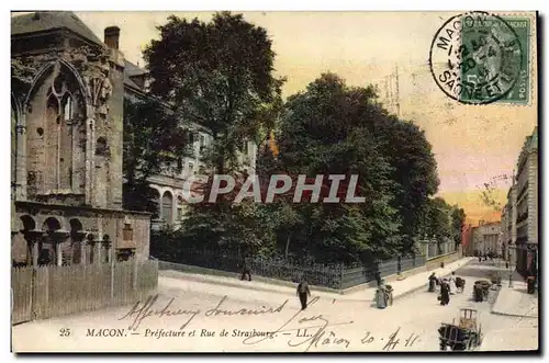 Cartes postales Macon Prefecture et Rue de Strasbourg