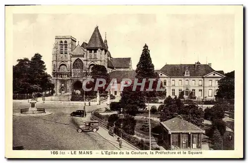 Ansichtskarte AK Le Mans L'eglise de la couture la Prefecture et le Square