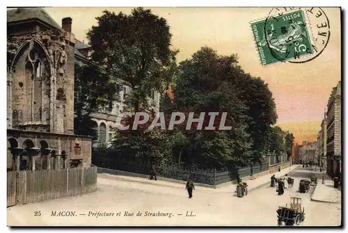 Cartes postales Macon Prefecture et Rue de Strasbourg