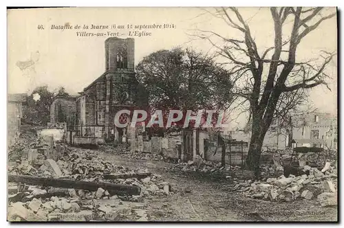 Cartes postales Militaria Bataille de la Marne (6 au 12 septmebre 1914) Villers au Vent L'Eglise