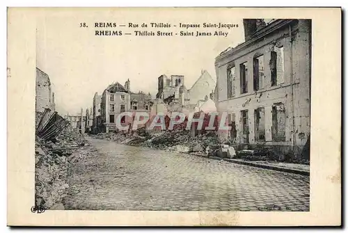 Ansichtskarte AK Militaria Reims Rue de Thillois Impasse Saint Jacques