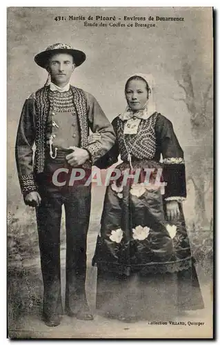 Ansichtskarte AK Folklore Maries de Ploare Environs de Douarnenez Etude des Coiffes de Bretagne Mariage