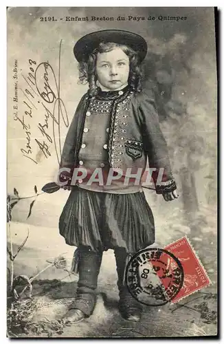 Ansichtskarte AK Folklore Enfant breton du pays de Quimper