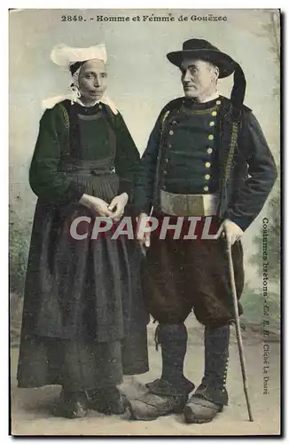 Ansichtskarte AK Folklore Homme et femme de Gouezec