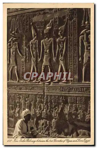 Cartes postales Egypt Egypte Kom Ombo Tolomey between the two Divinities of Upper and Lower Egypt