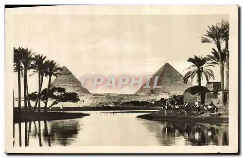 Ansichtskarte AK Egypt Egypte Cairo Inondation at the Pyramids