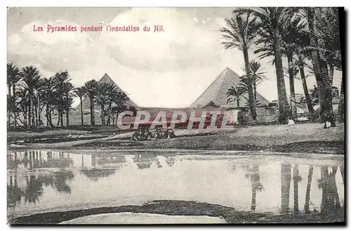 Cartes postales Egypt Egypte Les Pyramides pendant l'inondation du Nil