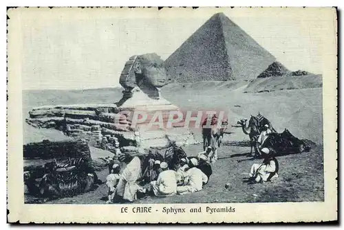 Ansichtskarte AK Egypt Egypte Le Caire Sphynx and Pyramids