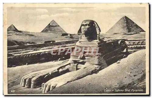 Ansichtskarte AK Egypt Egypte Cairo Sphinx and Pyramids