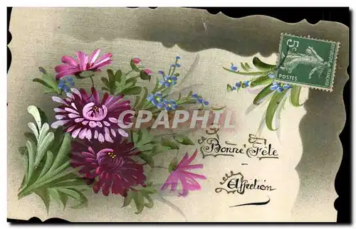 Cartes postales Fantaisie (dessin a la main ) Fleurs