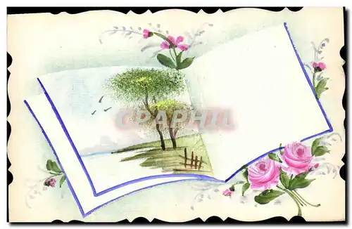 Ansichtskarte AK Fantaisie (dessin a la main ) Fleurs