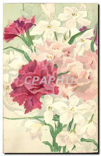 Ansichtskarte AK Fantaisie (dessin a la main ) Fleurs