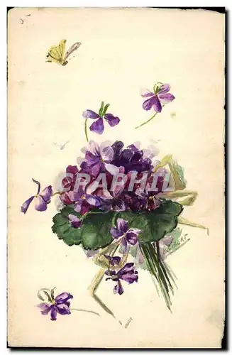 Ansichtskarte AK Fantaisie (dessin a la main ) Papillon