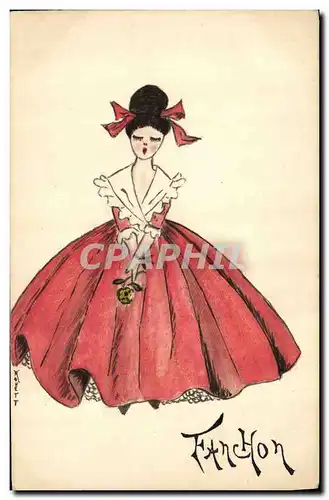 Cartes postales Fantaisie (dessin a la main ) Femme Fanchon