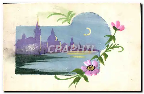 Cartes postales Fantaisie (dessin a la main ) Ville Fleurs