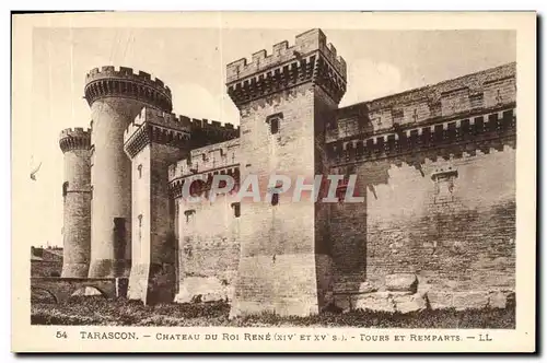 Cartes postales Tarascon Chateau du roi Rene (XIV et XV s) Tours et Remparts