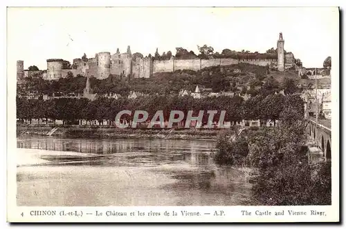 Cartes postales Chinon Le Chateau et les rives de la Vienne