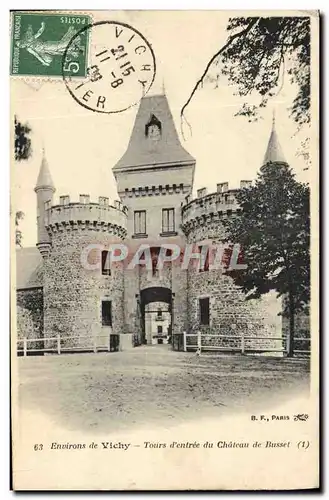 Ansichtskarte AK Environs de Vichy Tours d'entree du Chateau de Busset