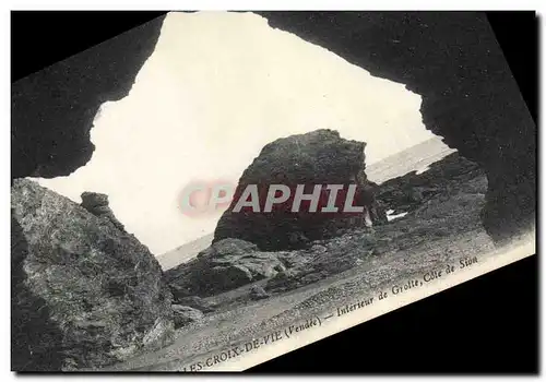 Ansichtskarte AK Les Croix de vie (Vendee) Interieur de Grotte cote de Sion