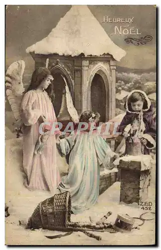 Cartes postales Fantaisie Enfants Poupee  Heureux Noel Ange