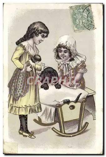 Cartes postales Fantaisie Enfants Poupee Scotch