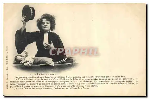 Cartes postales Fantaisie Enfants Poupee  La femme avocat Les hommes font ils meilleure besogne en politique?