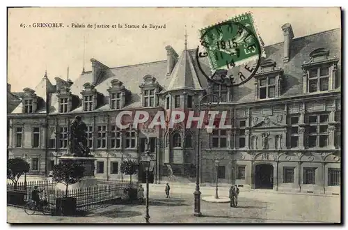 Cartes postales Grenoble Palais de Justice et la Statue de Bayard