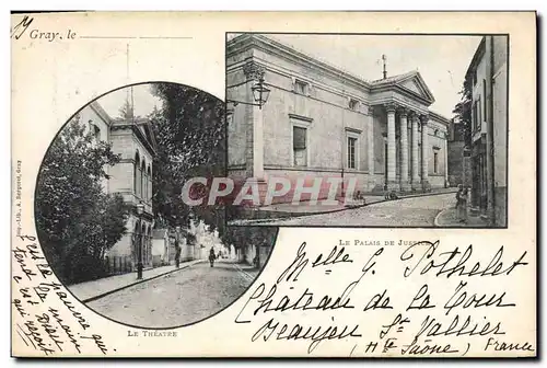 Cartes postales Gray Le Palais de Justice Le Theatre