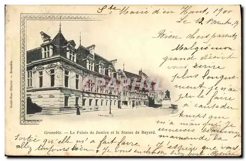 Cartes postales Grenoble Le Palais de Justice et la Statue de Bayard