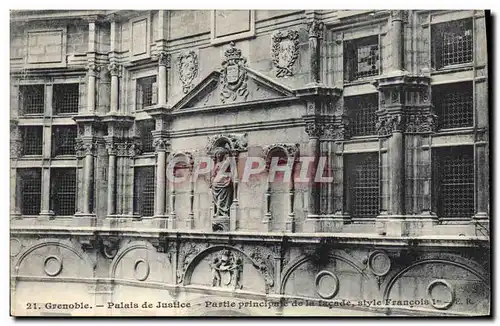 Ansichtskarte AK Grenoble Palais de Justice Partie principale de la facade style Francois 1er