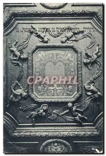Cartes postales Grenoble Interieur du Palais de Justice Plafond de la Salle des Reunions de la cour (XVII siecle