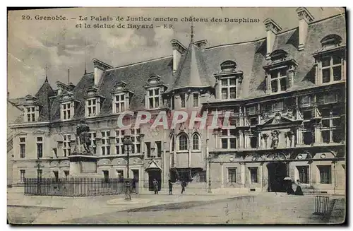 Ansichtskarte AK Grenoble Le Palais de Justice (ancien chateau des Dauphins) et la Statue de Bayard