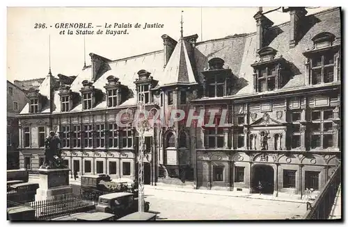 Ansichtskarte AK Grenoble Le Palais de Justice et la Statue de Bayard