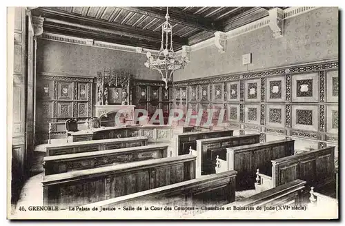 Ansichtskarte AK Grenoble Le Palais de Justice Salle de la Cour des Comptes Cheminee et Boiseries de Jude (XV sie