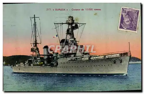 Cartes postales Bateau de guerre Dupleix Croiseur