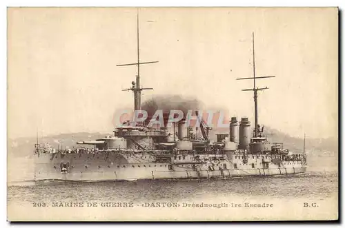 Ansichtskarte AK Bateau de guerre Marine de Guerre Danton Dreadnougth